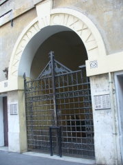 The main entrance of the building